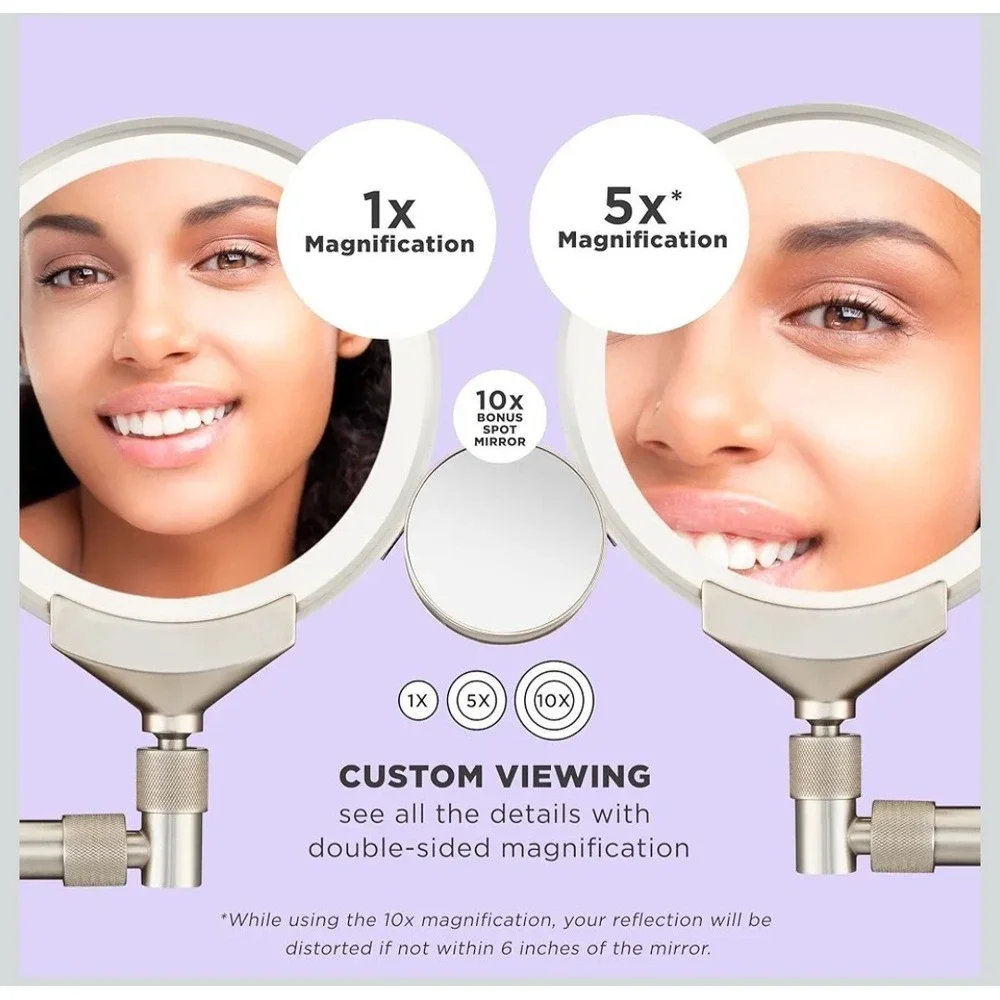 Conair‎ Wall‑Mount Lighted Makeup Mirror, Rechargeable